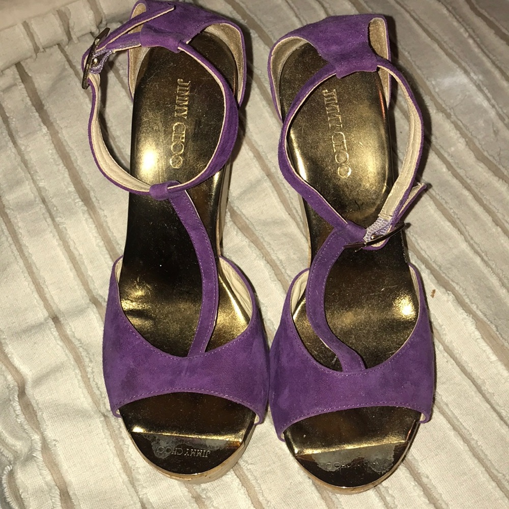 Purple cork sandals